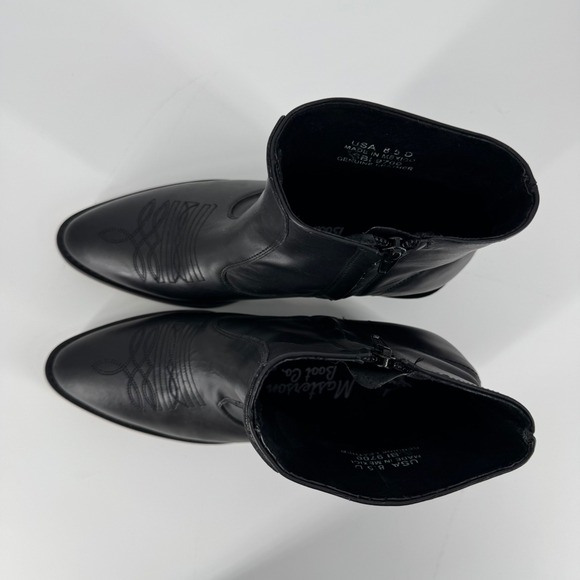 Masterson Boot Co Black Leather Western Ankle Boots Side Zip Men's 8.5D - Picture 6 of 10